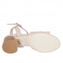 Woman's strap sandal in nude leather heel 6 - Available sizes:  44