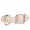 Woman's strap sandal in nude leather heel 6 - Available sizes:  44