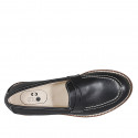 Mocassin pour femmes en cuir noir talon 2 - Pointures disponibles:  32