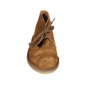Chaussure pour hommes à lacets en daim cognac - Pointures disponibles:  46, 47, 48