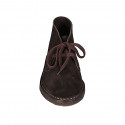 Chaussure pour hommes avec lacets en daim marron foncé - Pointures disponibles:  46