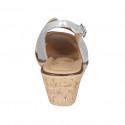 Woman's sandal in silver laminated and printed leather wedge heel 6 - Available sizes:  43