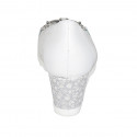 Woman's pump in white pierced suede and leather with accessory and removable insole wedge heel 6 - Available sizes:  31, 42