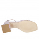 Woman's open shoe with strap in lilac leather and printed leather heel 6 - Available sizes:  42