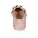 Mocassin pour femmes en daim rose avec chaîne talon compensé 1 - Pointures disponibles:  42, 44
