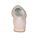 Mocasin à bout pointu pour femmes en cuir nue et blanc talon 2 - Pointures disponibles:  42