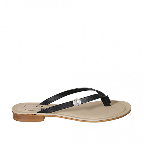 Woman's thong mules with rhinestone...