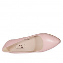 Escarpin pour femmes en cuir rose talon 7 - Pointures disponibles:  32, 34, 42, 44