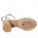 Sandale pour femmes avec courroie en daim beige et imprimé mosaïque multicouleur talon 7 - Pointures disponibles:  42