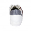 Man's laced shoe with removable insole in white, grey and maroon leather - Available sizes:  37, 46, 47, 48, 49, 54