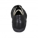 Zapato para hombre con cordones y plantilla extraible en piel negra - Tallas disponibles:  46, 47, 54