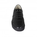 Chaussure à lacets pour hommes avec semelle amovible en cuir noir - Pointures disponibles:  46, 47, 54