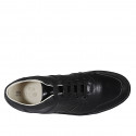 Man's laced shoe with removable insole in black leather - Available sizes:  46, 47, 54