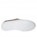 Chaussure pour hommes avec lacets et semelle amovible en cuir et daim taupe - Pointures disponibles:  37, 46, 47, 48, 52, 54