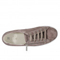 Chaussure pour hommes avec lacets et semelle amovible en cuir et daim taupe - Pointures disponibles:  37, 46, 47, 48, 52, 54