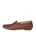 Mocassin pour hommes avec semelle amovible en cuir cognac - Pointures disponibles:  38, 50, 51, 53, 54