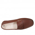 Mocasino para hombre con plantilla extraible en piel cognac - Tallas disponibles:  38, 50, 51, 53, 54