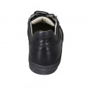 Zapato deportivo con cordones y cremallera y plantilla extraible para hombre en piel negra - Tallas disponibles:  38, 46, 47, 52