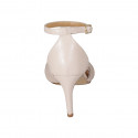 Scarpa aperta da donna con cinturino e accessorio in pelle nude tacco 8 - Misure disponibili: 31, 42, 43, 44