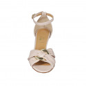 Woman's open shoe with strap and accessory in nude leather heel 8 - Available sizes:  31, 42, 43, 44