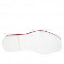 Sandalia para mujer en piel y gamuza roja tacon 2 - Tallas disponibles:  42, 43, 44