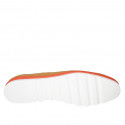 Mocassino da donna in camoscio color cuoio e arancione zeppa 1 - Misure disponibili: 43