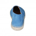 Original espadrilles made in Spain in light blue suede with multicolored peace logo wedge heel 1 - Available sizes:  42, 43