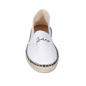 Original espadrilles made in Spain in white fabric with black writings "Peace" and "Love" wedge heel 1 - Available sizes:  42, 43