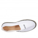 Espadrillas originali prodotte in Spagna in tessuto bianco con scritte "Peace" e "Love" nere zeppa 1 - Misure disponibili: 42, 43