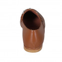 Mocassin avec accessoire pour femmes en cuir cognac talon 1 - Pointures disponibles:  42