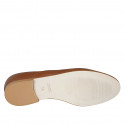 Mocassin avec accessoire pour femmes en cuir cognac talon 1 - Pointures disponibles:  42