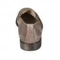 Men's car shoe with elastic bands in taupe suede - Available sizes:  46, 47