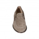 Mocasino para hombres con elasticos en gamuza gris pardo - Tallas disponibles:  46, 47