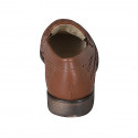 Mocassin pour hommes en cuir et cuir tressé cognac - Pointures disponibles:  46, 47, 49, 50