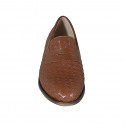 Mocassin pour hommes en cuir et cuir tressé cognac - Pointures disponibles:  46, 47, 49, 50