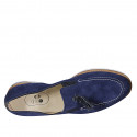 Mocassin avec glands et elastiques pour hommes en daim bleu - Pointures disponibles:  46