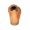 Mocasín para mujer con accesorio en gamuza naranja tacon 2 - Tallas disponibles:  43
