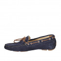 Mocassino con lacci da uomo in camoscio blu - Misure disponibili: 37, 38, 46, 51, 52