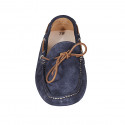 Mocassin à lacets pour hommes en daim bleu - Pointures disponibles:  37, 38, 46, 51, 52
