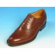 Men's laced Oxford shoe with Brogue decorations in mohogany brown leather - Available sizes:  52, 54