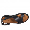 Sandalia para hombres en piel negra - Tallas disponibles:  46, 47, 49, 50, 51, 54