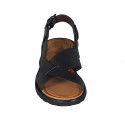 Sandalia para hombres en piel negra - Tallas disponibles:  46, 47, 49, 50, 51, 54