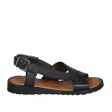 Sandalo da uomo in pelle nera - Misure disponibili: 46, 47, 49, 50, 51, 54