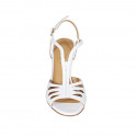 Sandalo da donna in pelle forata bianca tacco 8 - Misure disponibili: 31, 42, 45, 46