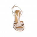 Woman's sandal in nude pierced leather heel 8 - Available sizes:  31, 32, 42, 43