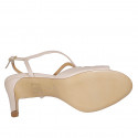 Sandalo da donna in pelle forata nude tacco 8 - Misure disponibili: 31, 32, 42, 43