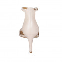 Woman's open shoe with strap in nude leather heel 8 - Available sizes:  42, 43, 45