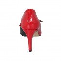 Woman's open shoe in red and black patent leather heel 8 - Available sizes:  31, 42, 45
