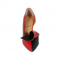 Woman's open shoe in red and black patent leather heel 8 - Available sizes:  31, 42, 45