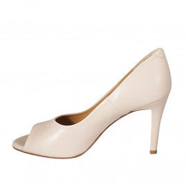 Zapato abierto para mujer en piel nude tacon 9 - Tallas disponibles:  31, 42, 43 2